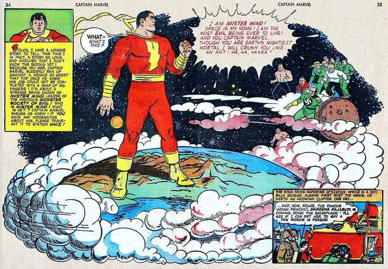 An opening page of the “Monster Society” arc in Captain Marvel Adventures #22.